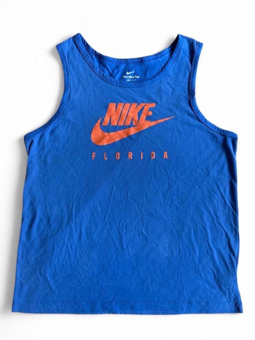 Nike Royal Blue Tank with Orange Swoosh and Florida Print